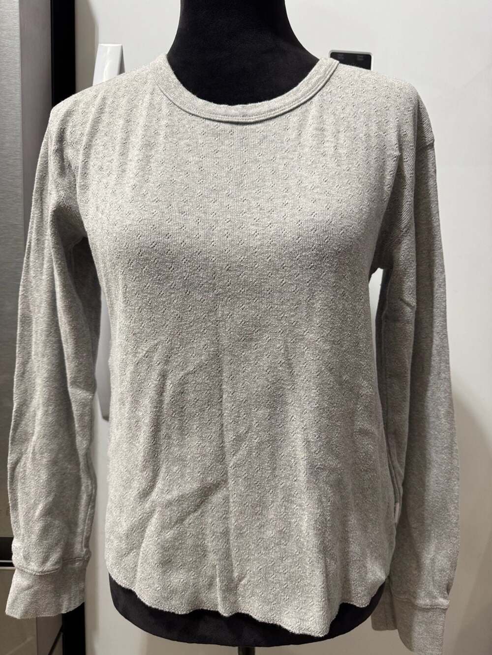 Le Bon Shoppe Pointelle Texture Long Sleeve Crewneck Pullover